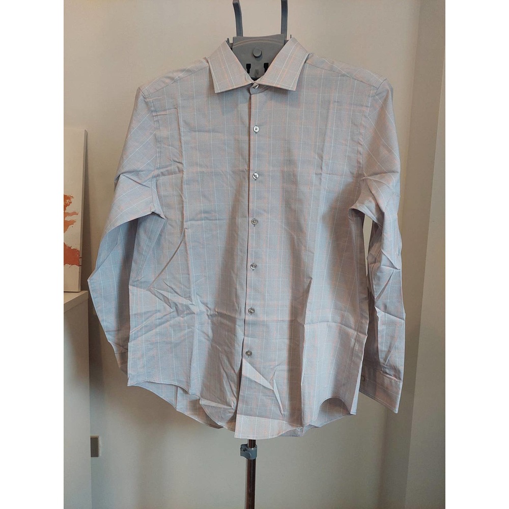 Van Heusen Flex Slim Long Sleeve Men's Shirt - Light Grey, Size L